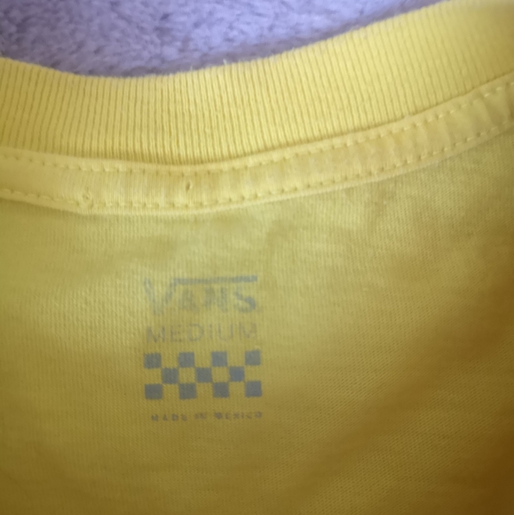 ❄️3/$25 VANS Yellow Long Sleeve Crop Top Women's Medium - Picture 3 of 6